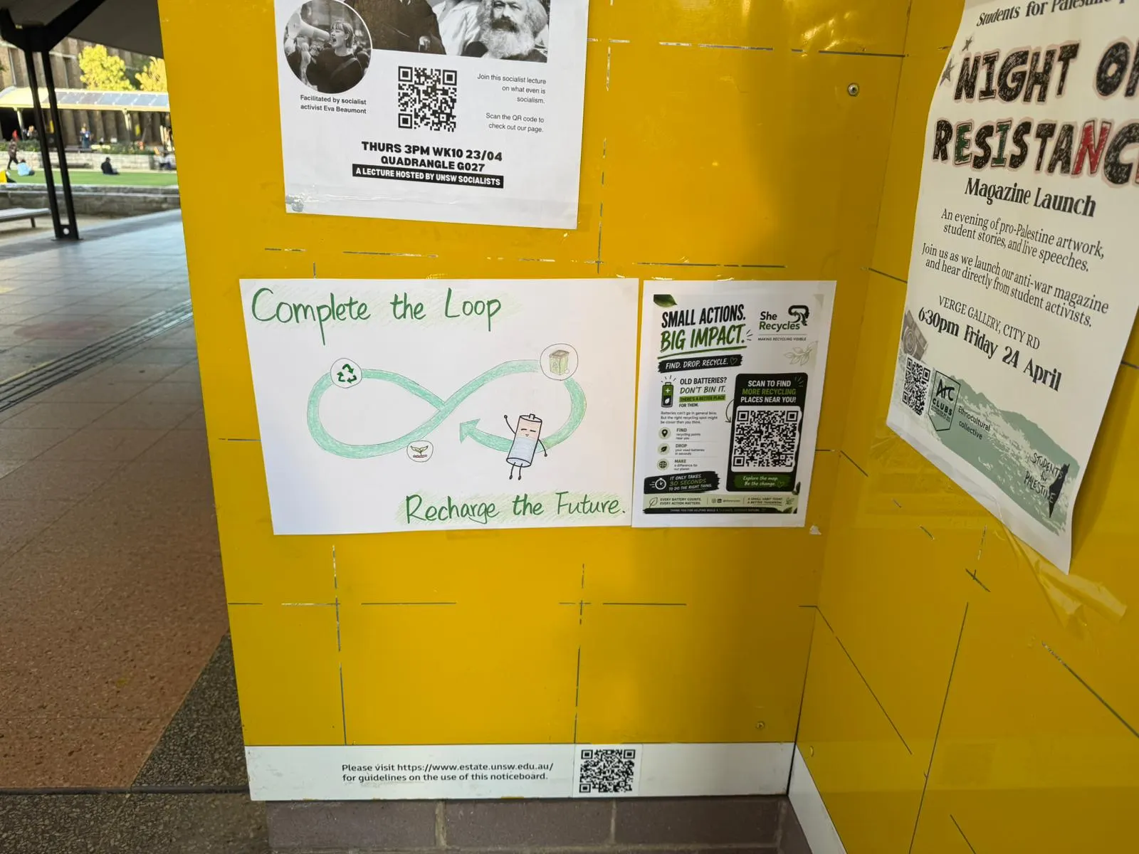 Complete the Loop poster displayed on a UNSW noticeboard